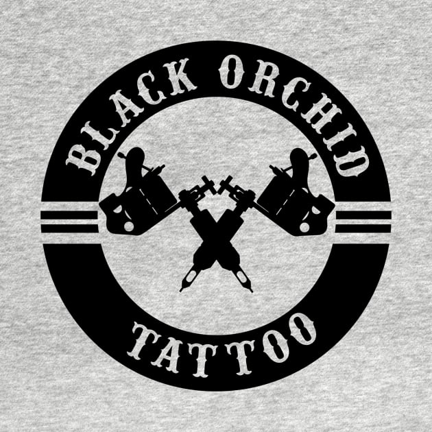 Black Orchid tattoo circle logo by Black orchid tattoo